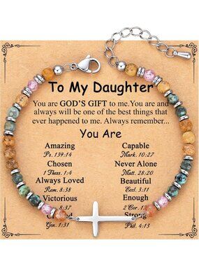 Christian Cross Bracelet for Women - Perfect Gift for Teens, Baptism & Birthdays